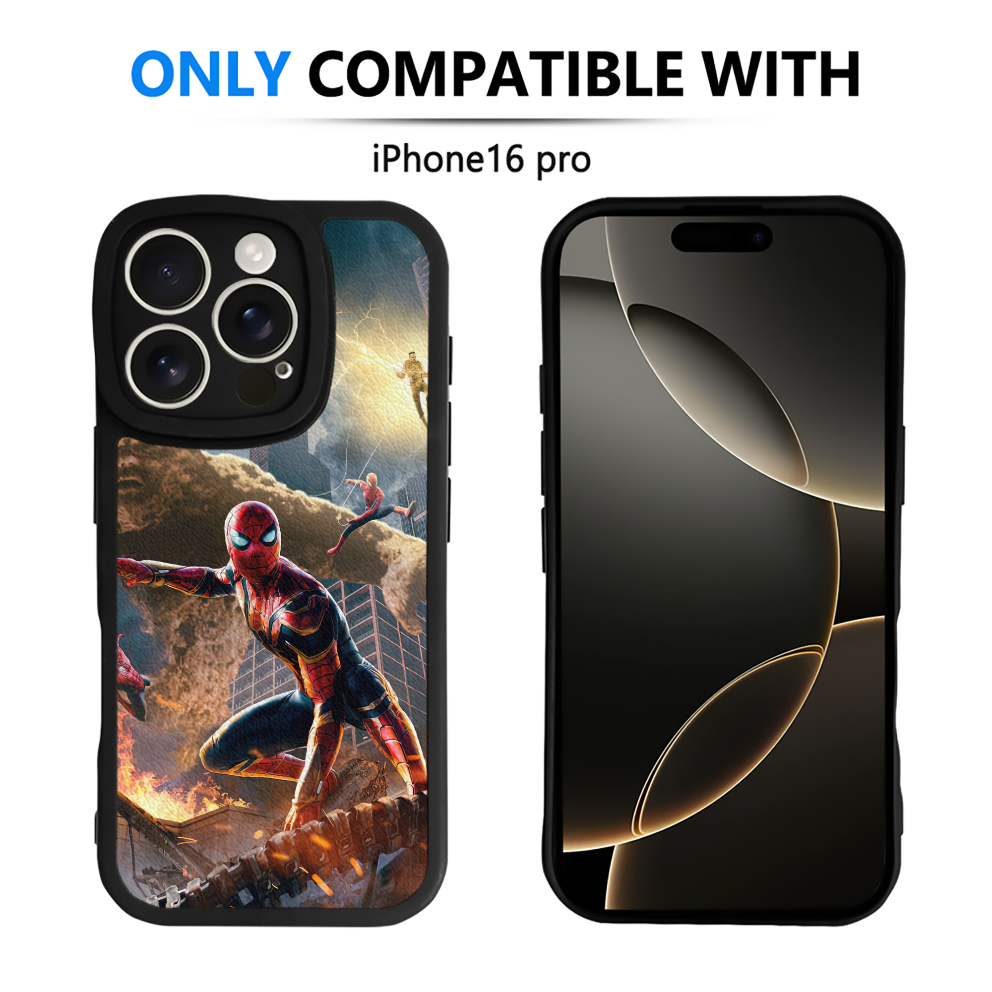 Spider Man スパイダーマン 【iPhone 16シリーズ対応】シリコンスマホケース（レザー調） 材質：シリコン